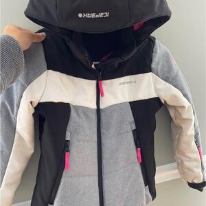 Girls Black and Gray Ski Jacket
